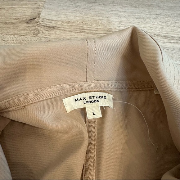Max Studio Tan Lightweight Jacket Drape Collar Jacket size large - Picture 5 of 8